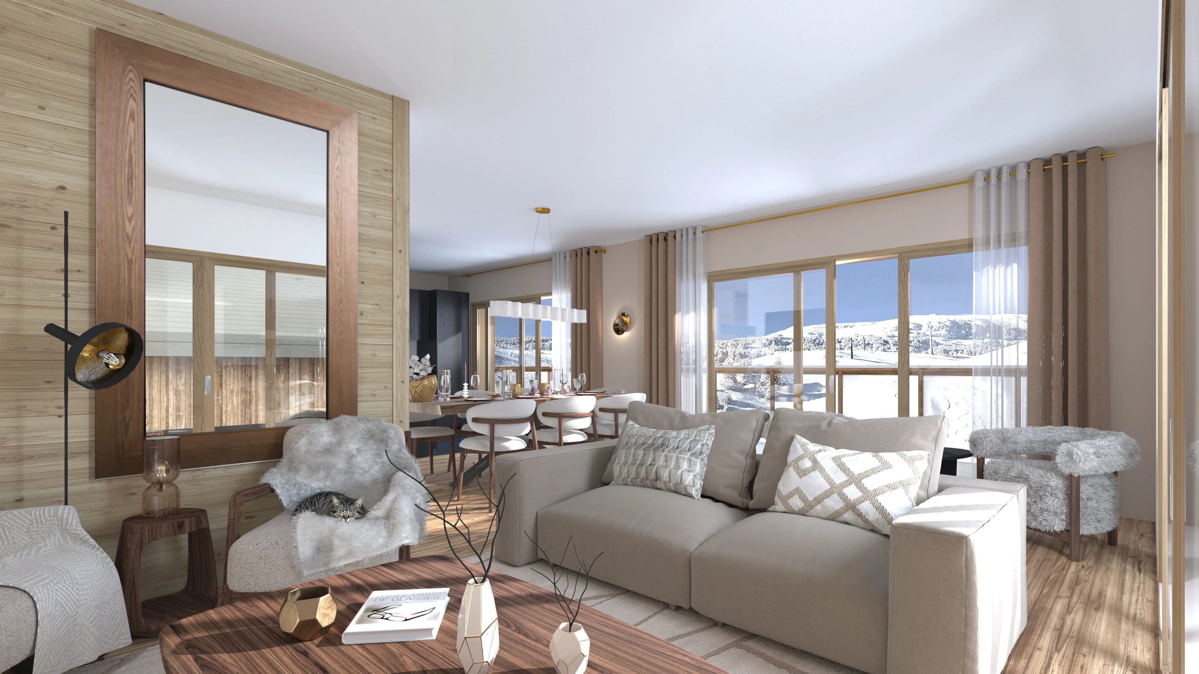 Appartement – séjour avec reflets